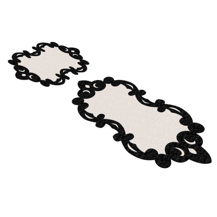 Mijölnir Juego de alfombras de baño Blanco y negro